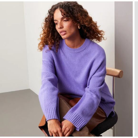 A.L.C Sweater Womens X Small Purple Crew Neck Ayden Pullover Wool Cashmere - Picture 1 of 9